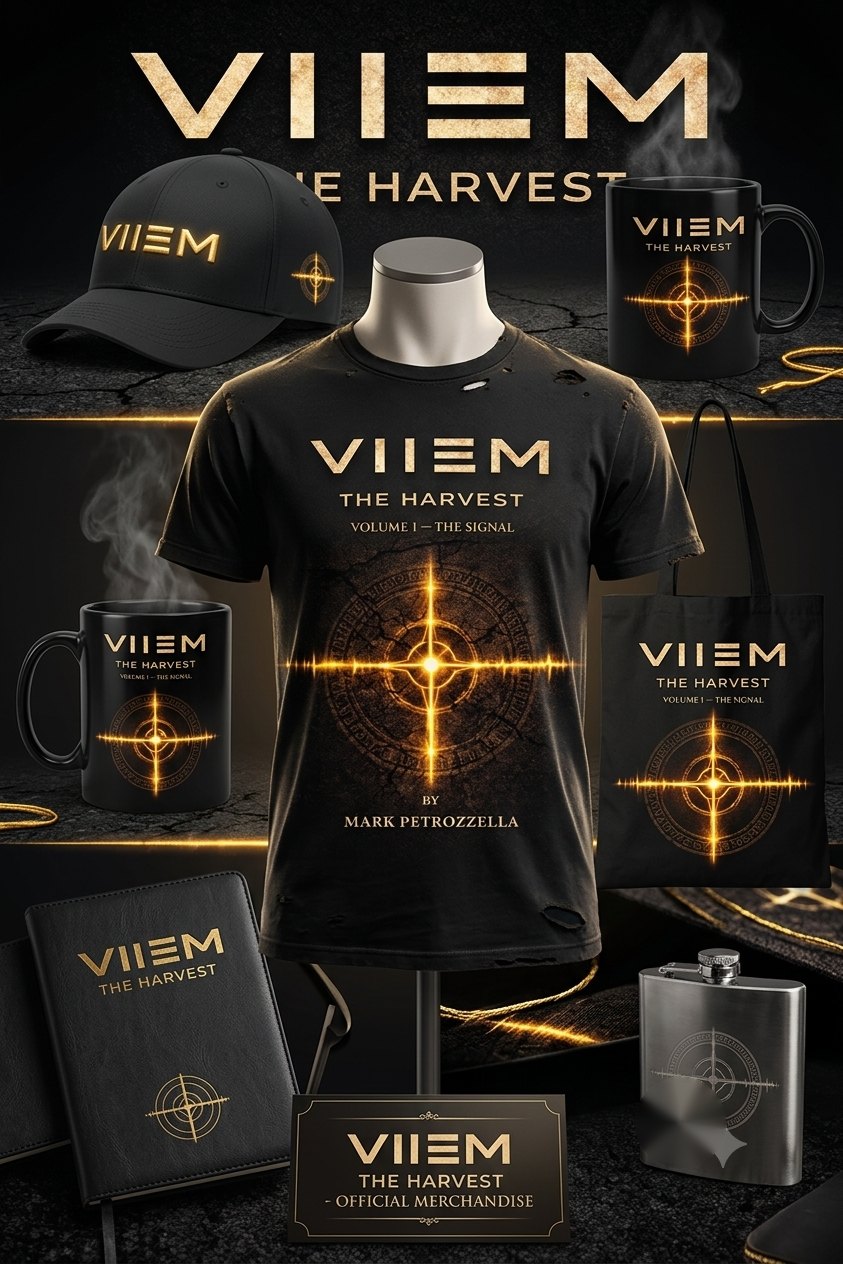 VIIEM apparel and drinkware: tee, cap, mugs, tote and flask