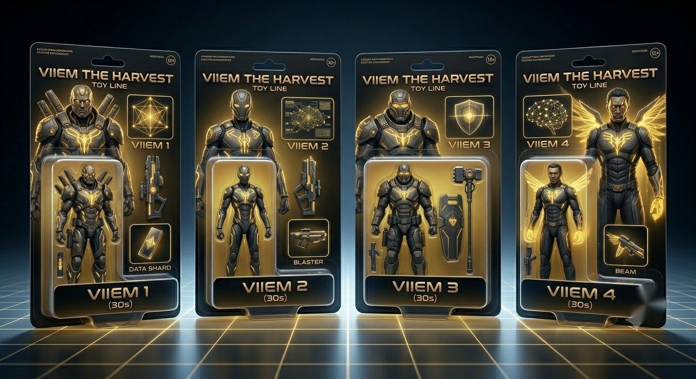 VIIEM: The Harvest carded action figures, VIIEM 1 through 4